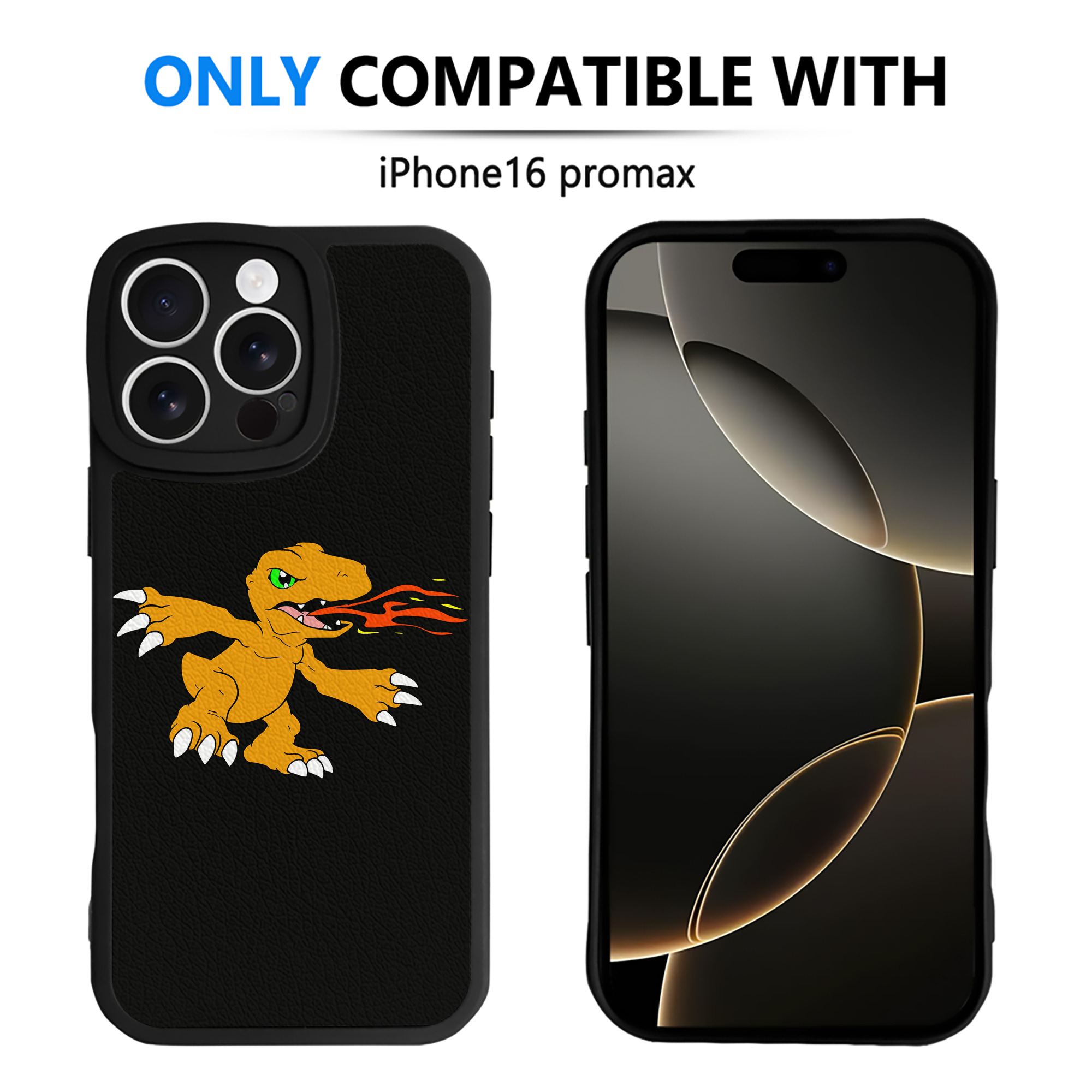 （画像用） Digimon デジタルモンスター/デジモン 【iPhone 16シリーズ対応】シリコンスマホケース（レザー調） 材質：シリコン